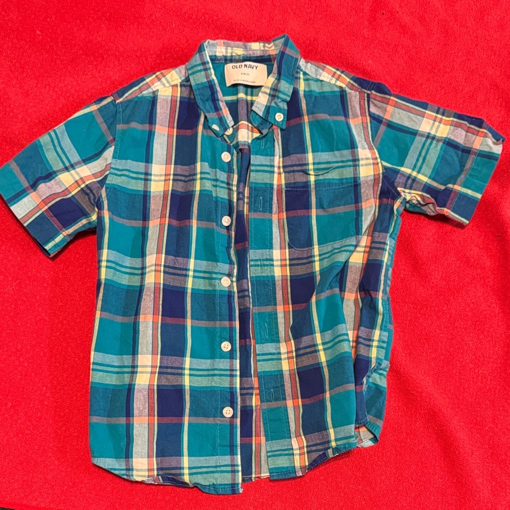 Old Navy Kids Multicolor Plaid Button-Down Shirt